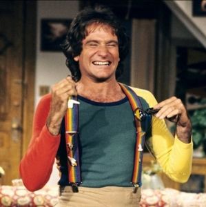 Mork and Mindy Robin Williams rainbow suspenders